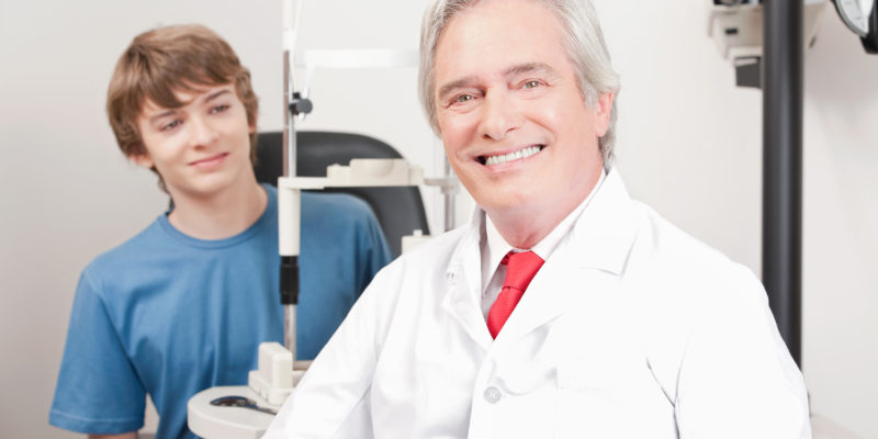 Optometrist and Patient