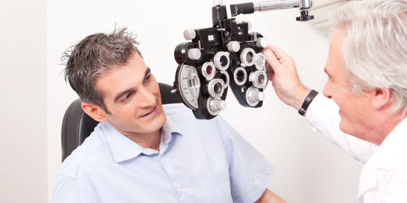 Optometrist doing Sight Testing